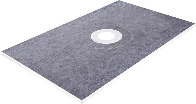 VEVOR Shower Curb Kit, 48"x72" Watertight Shower Curb Overlay with 4" PVC Central Bonding Flange, 4" Stainless Steel Grate, 2 Cuttable Shower Curb and Trowel, Shower Pan Slope Sticks Fit for Bathroom