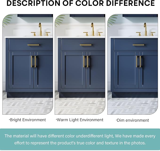 80-Inch Bathroom Vanity with Double Sinks W/ 4 Doors & 4 Drawers & 2 Flip Drawers, Navy Blue Vanity W/Brushed Gold Handles