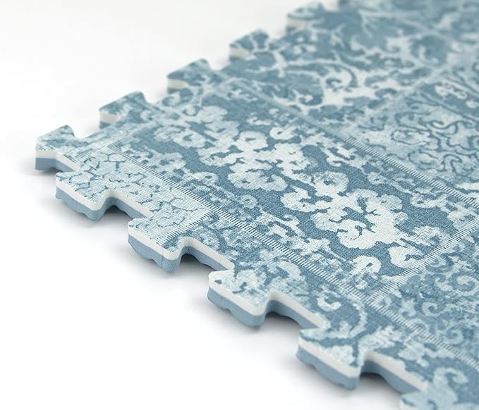 FloorPops Blue Mercado Interlocking Floor Tiles, FP3597
