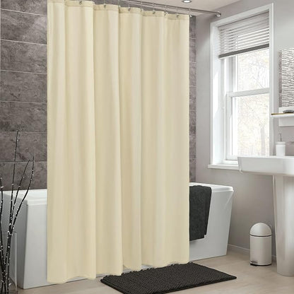 ALYVIA SPRING Waterproof Fabric Shower Curtain or Liner Cream, 72x72 | 3 Magnets, Soft Cloth & Hotel Quality, Machine Washable, Light-Weight, Standard Size