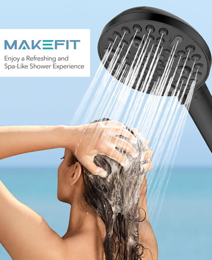 MakeFit Filtered Shower Head with Handheld-10 Modes High Pressure Showerhead with Built-in Power Wash,Long 71-inch Hose & Adjustable Bracket, Water Softener Filter Beads for Hard Water-Remove Chlorine