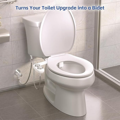 Bidet Attachment for Toilet, Dual Nozzle with Self-Cleaning Bidet Toilet Seat, Non-Electric Ultra-Thin Bidets for Existing Toilets, Rear/Feminine Wash with Adjustable Water Pressure, CSL0401