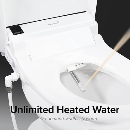 SmartBidet® SB-3000 Electric Smart Bidet Toilet Seat for Elongated Toilets with Remote Control with Screen, Unlimited & On Demand Warm Water