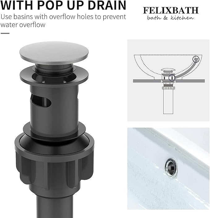 Waterfall Bathroom Faucets Brushed Nickel, 3 Hole Bathroom Sink Faucet, 8 inch Widespread Bathroom Sink Faucet with Pop Up Drain, 2 Handles Modern Vanity Faucet with Supply Lines