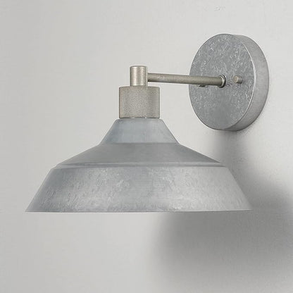 GLOBE Electric 44840 Sutton Outdoor/Indoor Wall Sconce, Galvanized Metal, Textured Socket Detail, Bulb Not Included