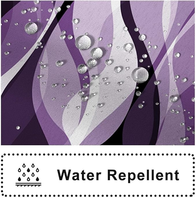 Purple Shower Curtain, Modern Abstract Purple and Grey Striped Shower Curtain for Bathroom Waterproof Lavender Shower Curtain Set with Hooks, 72x72 Inch