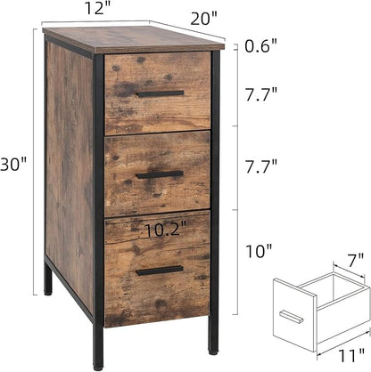 UEV 42" Rustic Brown Bathroom Vanity with Sink Combo,Industrial Iron Frame Bathroom Cabinet Sets with 3 Drawers Side Cabinet,Modern Artistic Ceramic Vessel Sink(031WH)