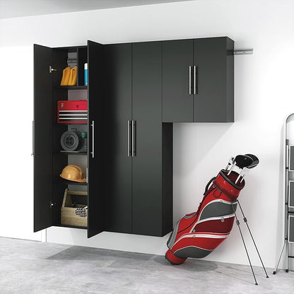 Prepac HangUps 24” Wall Mount Storage Cabinet, Ideal Bathroom, Laundry, Kitchen, Office, Garage Cabinet for Organization and Extra Storage, Attaches to Wall Mounted Rail, 24”W x 30”H, 12”D, Black