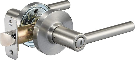 Amazon Basics Contemporary Madison Door Lever - Privacy- Satin Nickel, 1-Pack