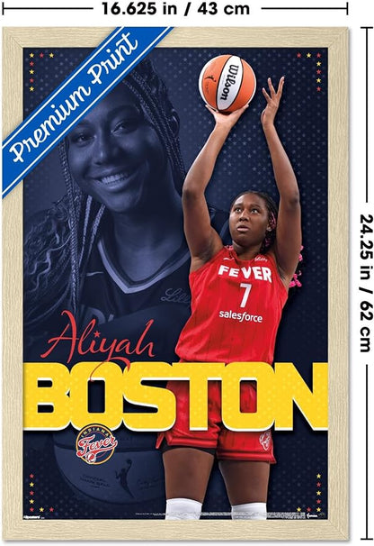 Trends International WNBA Indiana Fever - Aliyah Boston 25 Wall Poster, 22.4L x 14.7W, Blonde Framed Version