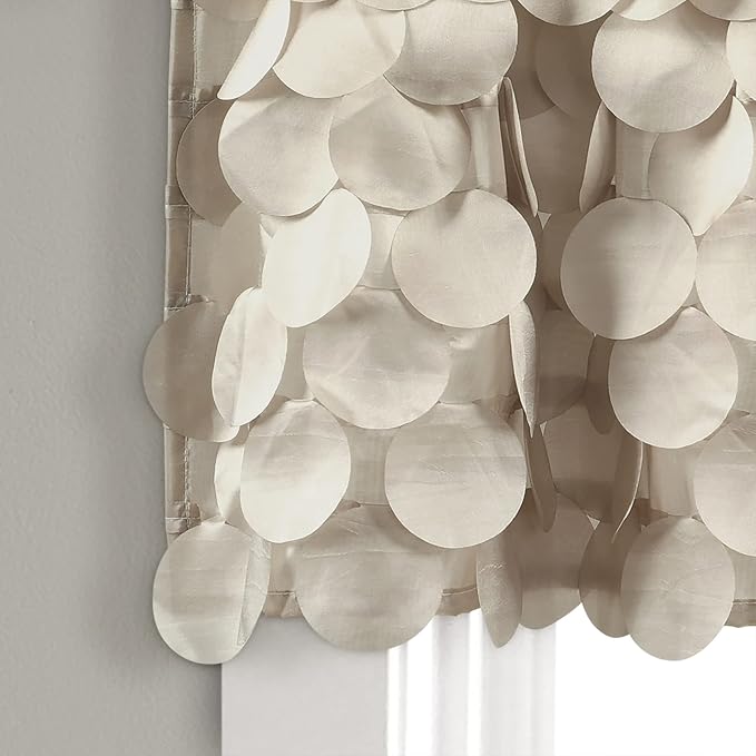 Lush Decor Gigi Window Curtain Valance, 14" Long x 70" Wide, Wheat (Pack of 4)