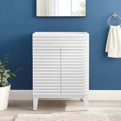 Modway Render Bathroom Vanity Cabinet in White - Sink Basin Not Included