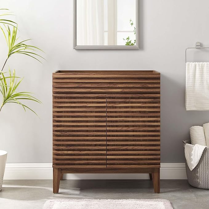 Modway Render 30" Bathroom Vanity in Walnut - Sink Basin Not Included