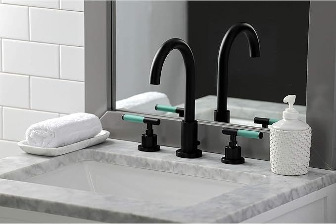 Fauceture FSC8920CKL Kaiser Widespread Bathroom Faucet with Pop-Up Drain, Matte Black