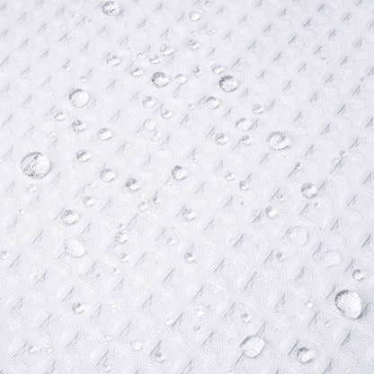 RiverDream Heavyweight Waffle No Hook Shower Curtain with Liner,White,71x86 | Dotted Waffle,Snap-in Liner,Heavy Duty,Quick Dry,Mesh Top Window,With Bottom Magnets,Hotel-Grade,Washable,Extra Long Size