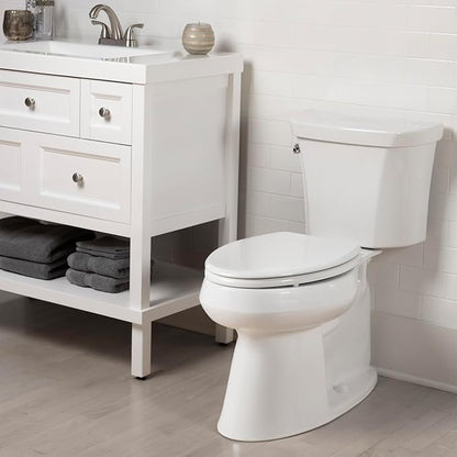 BEMIS 600E4 000 Ashland Toilet Seat with Slow Close, Never Loosens and Provide the Perfect Fit, ROUND, Enameled Wood, White