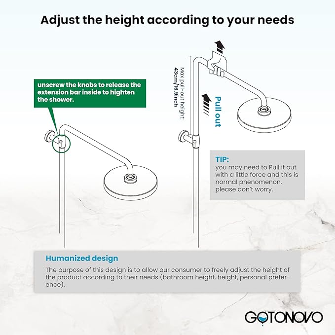 gotonovo Exposed Bathroom Shower Faucet Set Shower Fixture 8 Inch Rainfall Shower Head Handheld Shower Cross Handle Wall Mount 2 Functions Oil Rubbed Bronze