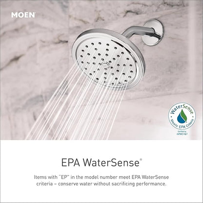 Moen Gibson Chrome Posi-Temp Pressure Balancing Modern Shower Trim with 8-Inch Rain Shower Head, Valve Required, T3002EP