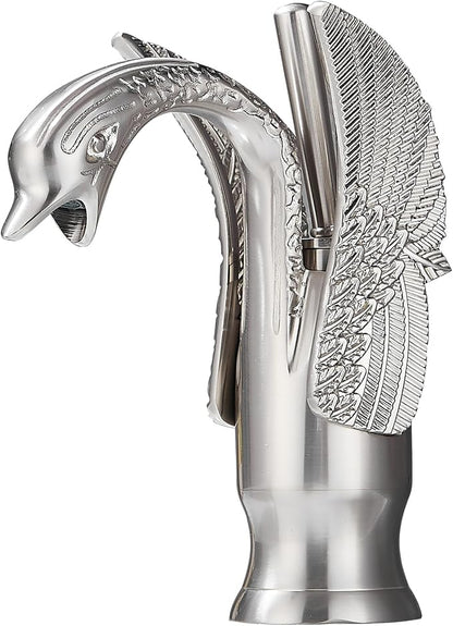 Bathroom Faucet Brushed Nickel Swan Single Handle 1 Hole Bathroom Vanity Faucet Basin Tap Deck Mount Lavatory