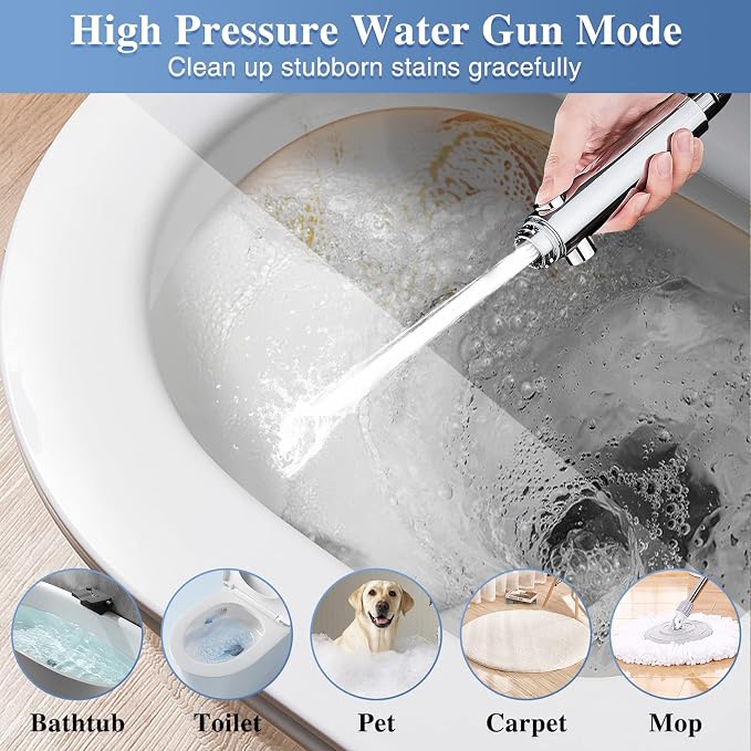 Shower Head with Handheld Shower Head with ON/Off Switch 3-Modes | High Pressure Shower Head with Hose, Chrome Finish, 60inches Hose