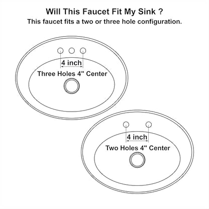 Two Handle Brushed Nickel Bathroom Faucet 3 Hole with Plastic Overflow Pop-Up Drain,Swivel Spout Bathroom Sink Faucet 4 Inch Centerset,Meets cUPC NSF 61-9 AB1953,F-0048-BN