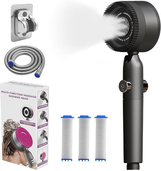 Filtered Shower Head with Handheld, High Pressure Water Flow and Multiple Spray Modes Shower Head with Filter, Power Wash for Hard Water,Showerhead with Wall Holder & ON/Off Switch for Pets Bath