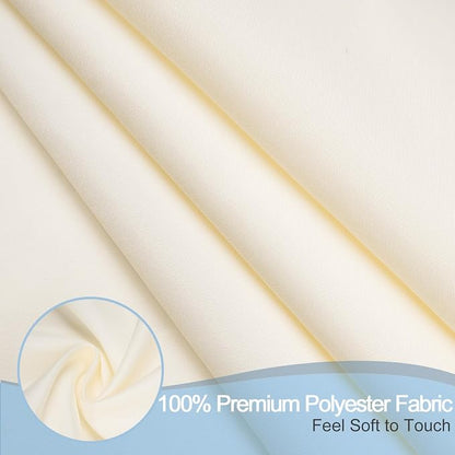 AooHome Extra Long Shower Curtain - Fabric Shower Curtain Liner with Hooks for Hotel, Weigthed Hem, Water Repellent, 72 x 84 Inch, Beige