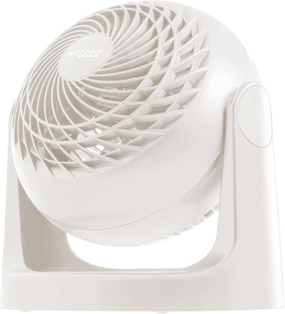 IRIS USA WOOZOO Small Desk Fan, 360° Vertical Tilt, Quiet Table Fan, White | 52ft Max Air Distance, 30 db, Table Top Fan for Bedroom, Office, Dorm, Kitchen, Air Circulator