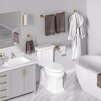 8PCS Brushed Gold Bathroom Hardware Set, 24-Inch Towel Bar Set | Durable SUS304 Stainless Steel Bathroom Accessories Set, Towel Racks for Bathroom Wall Mounted, Modern Home Decor