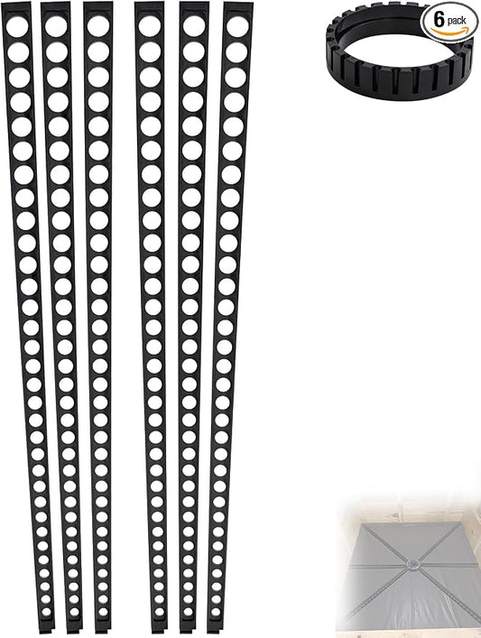 Pitch Shower Kit Sticks for Pitch,Quick Pre Sloped Shower Pan Kit | For Shower Floor Mortar Bed w/Water Drainage Slope,Shower Slope Kit w/Center Ring & 6 Float Stick System for Shower Building