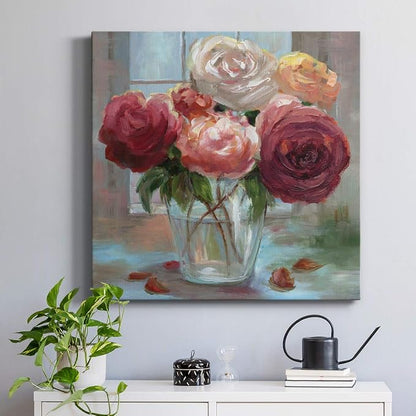 Renditions Gallery Rose Society Wall Art, Premium Gallery Wrapped Canvas Decor, Ready to Hang, 24 in H x 24 in W, Made in America Print