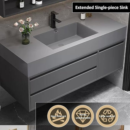 36in Bathroom Vanity - Modern Floating Vanity with Sink Top, for Bathroom (Mirror Cabinet Not Included)