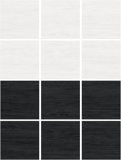 FloorPops x Chris Loves Julia 12-in by 12-in Lawrence Black Peel and Stick Floor Tiles, FP5059