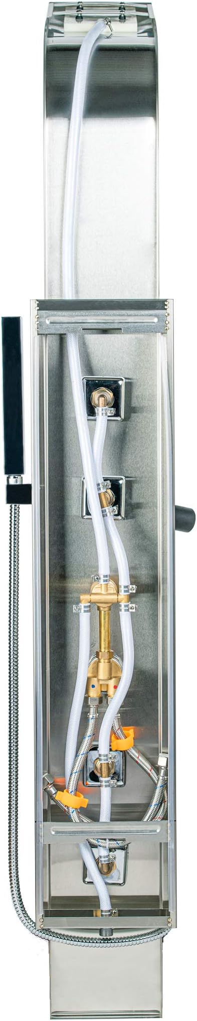 Blue Ocean 59 Inch Stainless Steel SPS8897 Shower Panel with Rainfall Shower Head, Body Nozzles, and Handheld Shower Head
