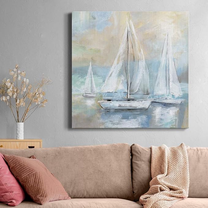 Renditions Gallery Sail Away Wall Art, Premium Gallery Wrapped Canvas Decor, Ready to Hang, 24 in H x 24 in W, Made in America Print
