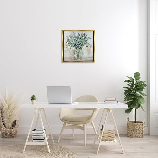 Soothing Eucalyptus Herb Arrangement, 24 x 24 Inch Canvas in Floater Frame | Stupell Industries · By Nan · Ready to hang · Perfect for farmhouse or rustic rooms · Made in USA