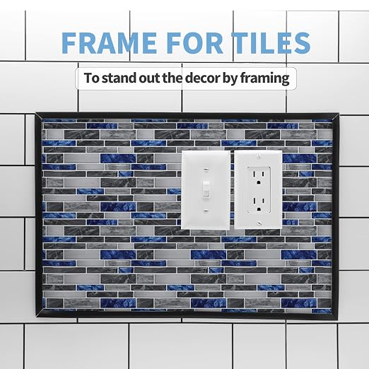 Art3d 10 ft Peel and Stick Flexible Molding Trim for Wall Tile Edge, Black | Durable, Waterproof, Oil-Proof, Superior Adhesive, Useful, Easy to Clean, Ideal for Mirror Edges, Accent Walls, Backsplashes