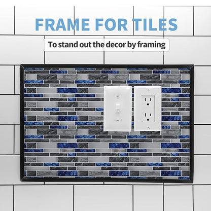 Art3d 30 ft Peel and Stick Flexible Molding Trim for Wall Tile Edge, Black | Durable, Waterproof, Oil-Proof, Superior Adhesive, Useful, Easy to Clean, Ideal for Mirror Edges, Accent Walls, Backsplashes