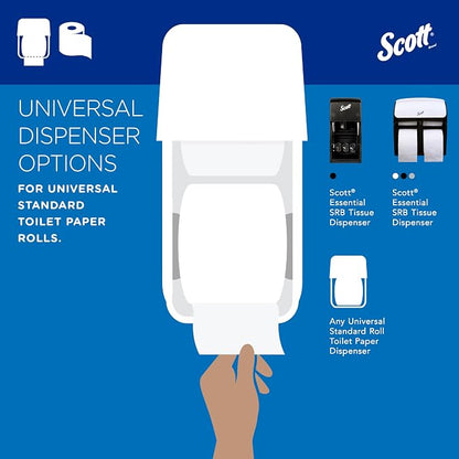 Scott Professional Standard Roll Toilet Paper, Bulk, 80 Rolls (13217) | 473 Sheets/Roll, 2-Ply, 100% Recycled Fiber, Individually Wrapped, Elevated Design, Standard Tier