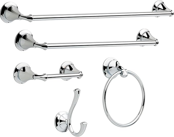 DELTA FAUCET 79424 Linden 18 in. Wall Mount Towel Bar Bath Hardware Accessory in Polished Chrome