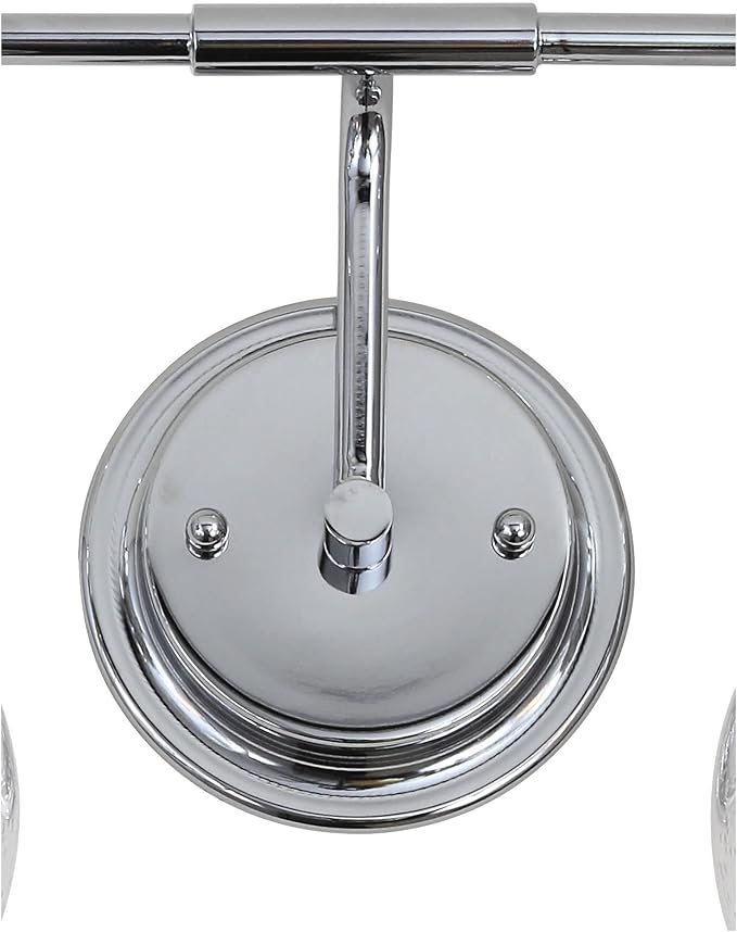 JONATHAN Y 17.5" Chrome Shirley 2-Light Bathroom Vanity Light, Metal Wall Sconce, Clear Seeded Glass Shade, Modern Transitional Farmhouse Fixture, LED Bulbs Included JYL7404A