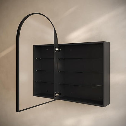 Swiss Madison Porte 20 x 30 Arched Recessed/Wall Mount Medicine Cabinet with Mirror in Black