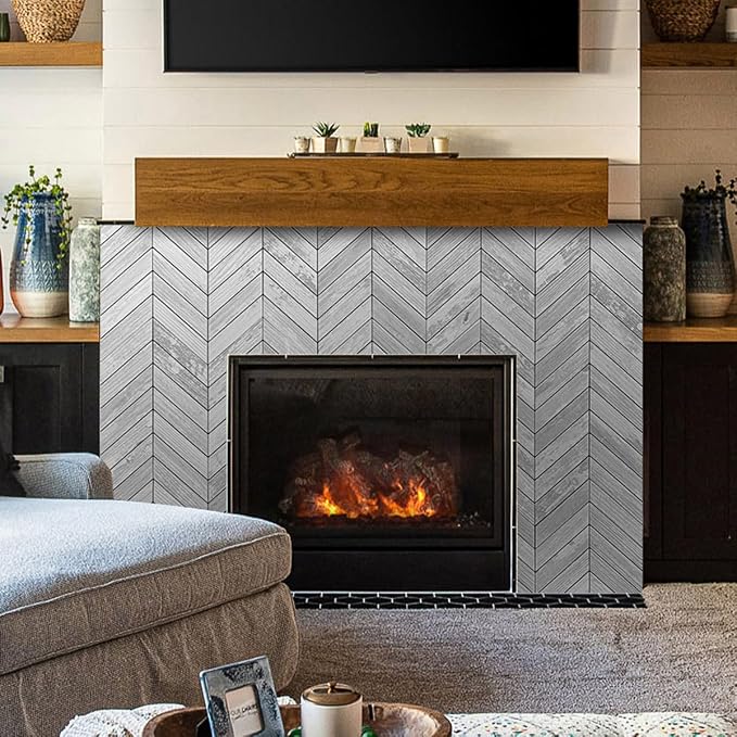DICOFUN 10-Sheet White Wood Peel and Stick Backsplash, Vintage PVC Stick on Backsplash Wall Tiles for Kitchen and Bathroom
