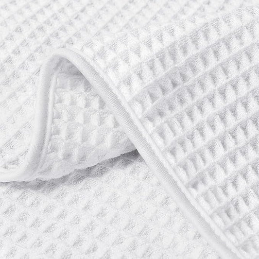 HOMEXCEL Waffle Bath Towels Set 4 Pack, Premium Microfiber Bathroom Towels, Ultra Soft, Lightweight, Highly Absorbent and Quick Dry Towel for Bathroom, Gym, Shower, Hotel, and Spa, 30 x 60 Inch, White