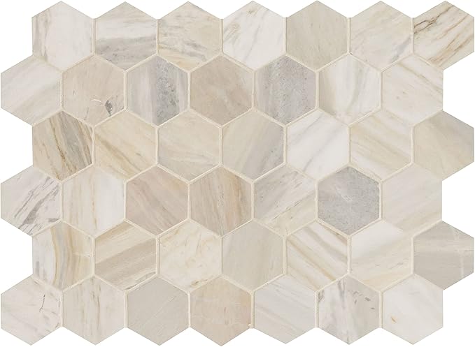 MSI Athena Gold Hexagon Honed Mesh Mounted Mosaic Tile for Bathroom, Kitchen Backsplash, Accent Wall Tile, and Shower Wall Tile