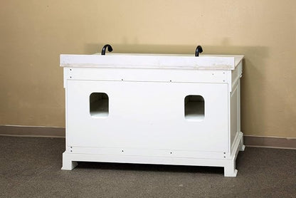205060-D-CR 60-Inch Double Sink Vanity, Wood, Cream White