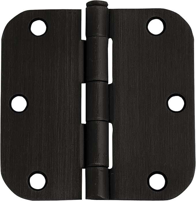 Design House Door Hinges for Interior Doors 6-Pack 3.5-inch x 3.5-inch – Rounded 5/8-inch Radius Steel Door Hinge – Oil Rubbed Bronze – Fits Standard Doors – Design House 189571
