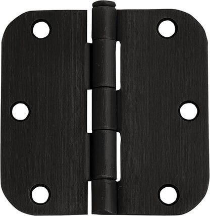 Design House 181446 5/8" Radius Steel Door Hinge Door Hardware Door Hinges Interior Doors, 3.5" x 3.5", Oil Rubbed Bronze, 10 Pack