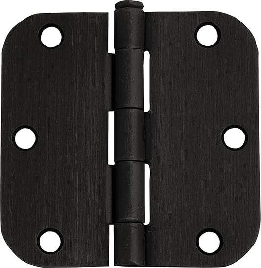 Design House 181446 5/8" Radius Steel Door Hinge Door Hardware Door Hinges Interior Doors, 3.5" x 3.5", Oil Rubbed Bronze, 10 Pack