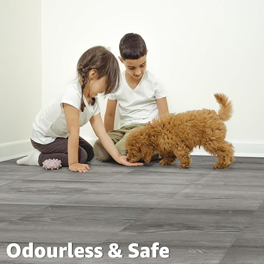 Art3d 30-Pack Peel and Stick Vinyl Floor Planks, 12 x 12 in, Taupe Ash | Premium Vinyl, Self-Adhesive, Waterproof, Wood Grain, Fade-Resistant, Scratch-Proof, Ideal for Kitchen, Dining Room, Bedrooms